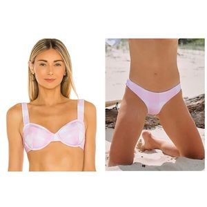 Solid & Striped Cloud Pink Bikini Set, Lilo Top & Elle Bottom, NWT
